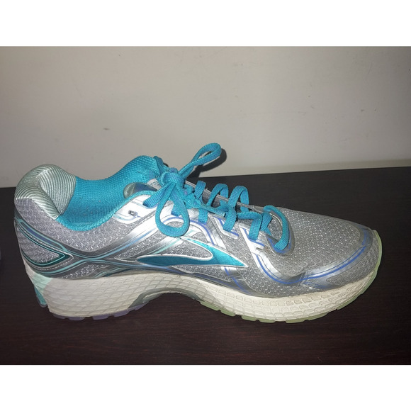 Brooks Womens Running Sneakers 10B Adrenaline GTS Lace Up Breathable Mesh Silver - Picture 6 of 16